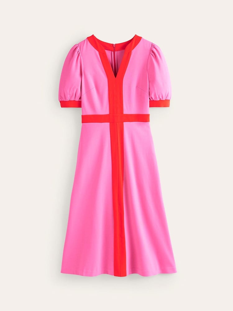 Boden Pink Petra Puff Sleeve Ponte Dress - Image 5 of 5