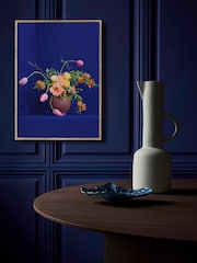 Paper Collective Blue Blomst 01 Framed Wall Art Print in Natural Oak Frame - Image 3 of 3
