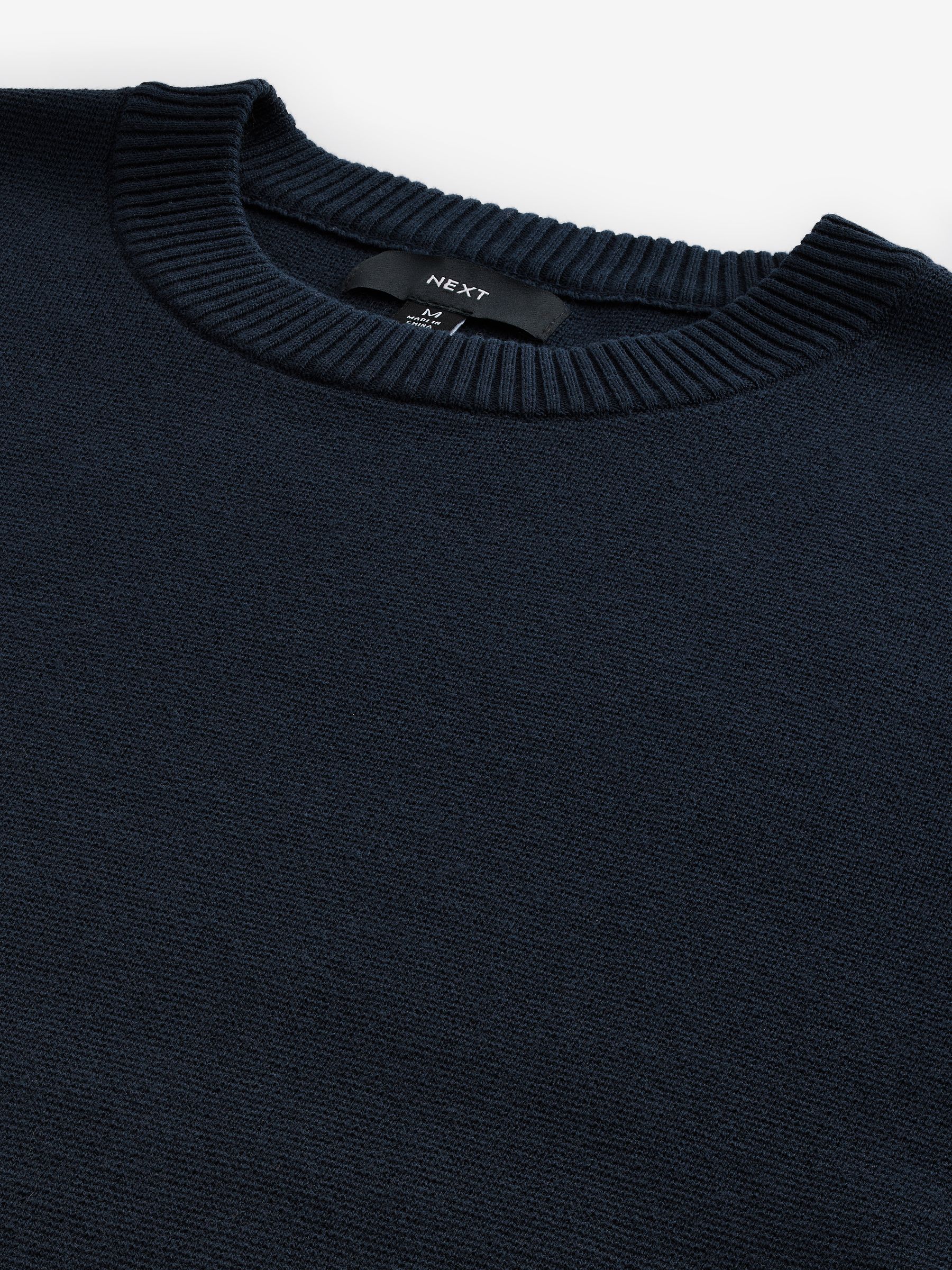 Buy Navy Blue Regular Fit Cotton Rich Crew Jumper from Next USA