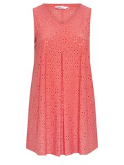 Yours Curve Pink Broderie Pleated Swing Vest - Image 5 of 5