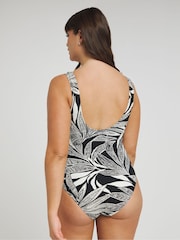 Simply Be Black Print Magisculpt Lose Up To An Inch Swimsuit - Image 2 of 4
