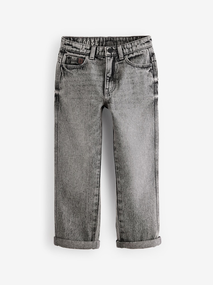 Grey Loose Fit Authentic 100% Cotton Jeans (3-16yrs) - Image 1 of 4