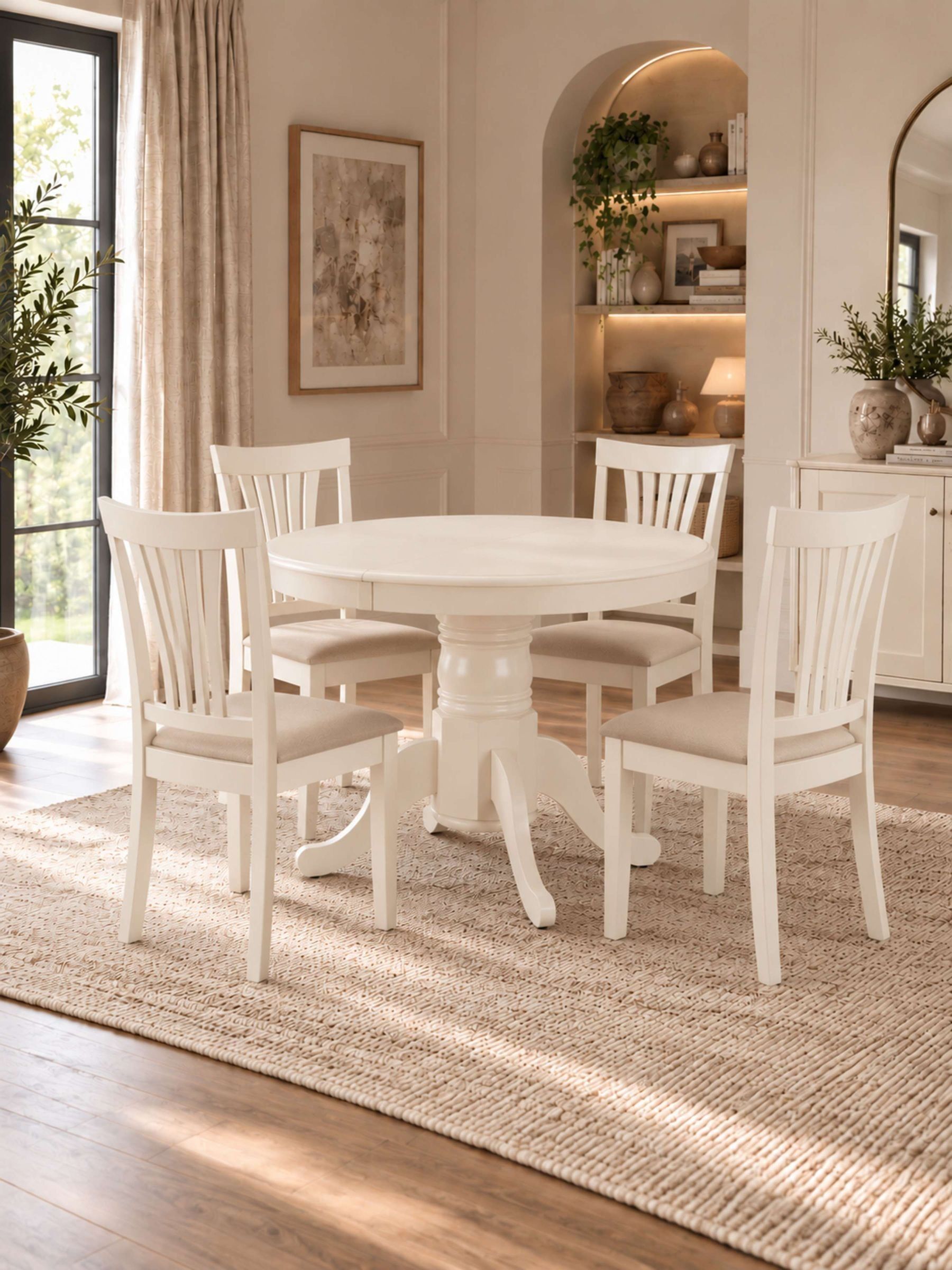 Julian Bowen Stanmore Extending Dining Table, Ivory - H75xW138xD100cm | Contemporary Kitchen Table for Dining Room, 100-138cm Width, Easy Extension, Seats up to 6 People - Image 6