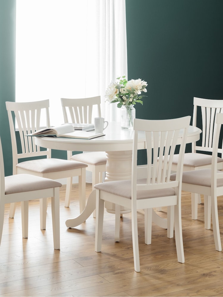 Julian Bowen Ivory Stanmore Extending Dining Table - Image 1 of 6