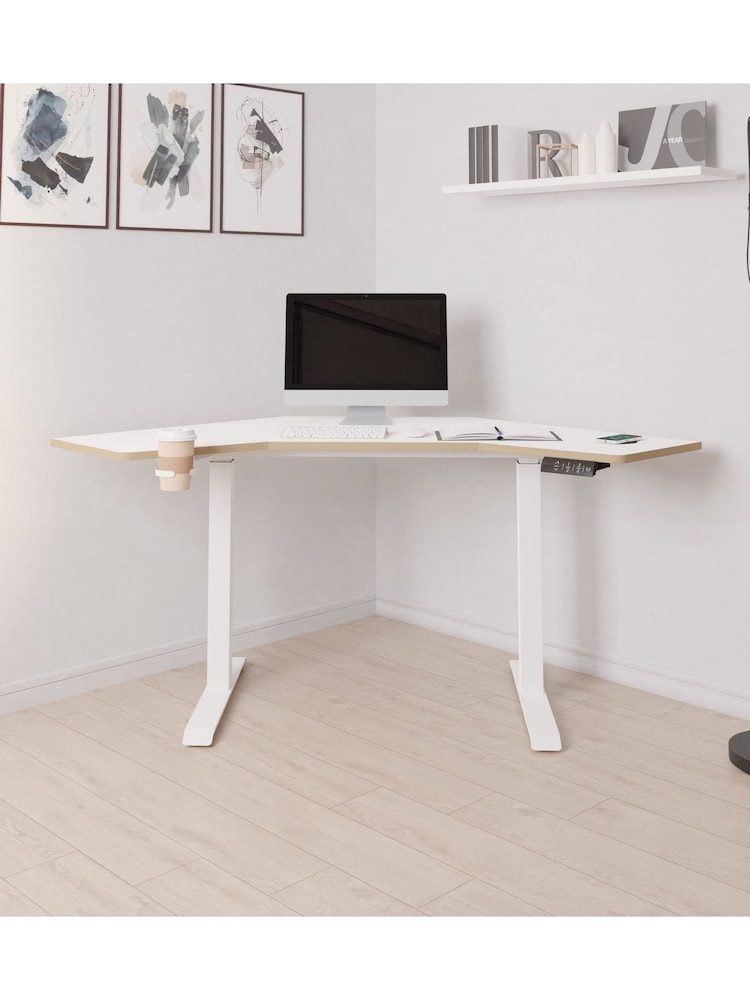Koble White Gino Corner Height Adjustable Desk - Image 2 of 6