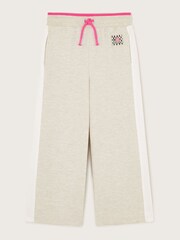 Monsoon Cream 100% Cotton Flare Joggers - Image 1 of 3