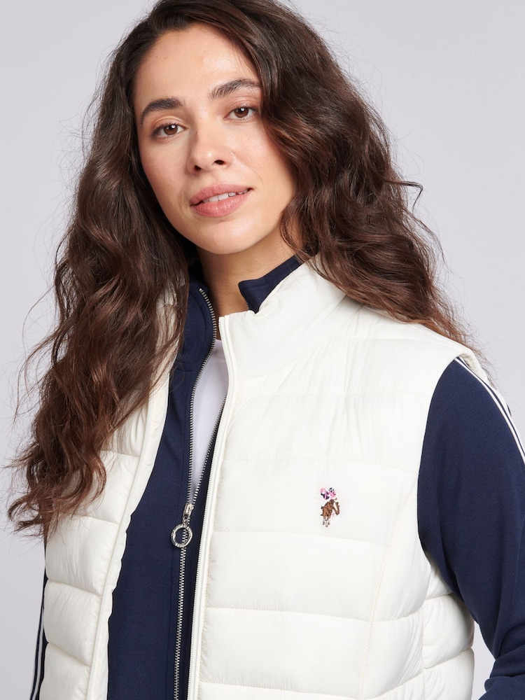 U.S. Polo Assn. White Lightweight Womens Puffer Gilet - Image 4 of 7