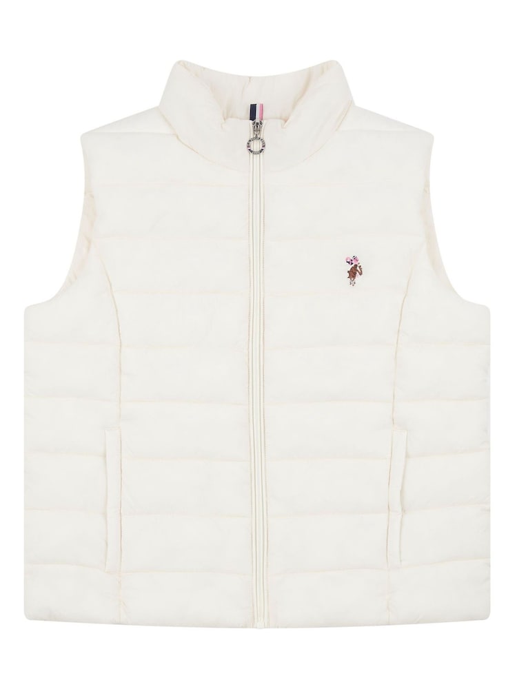 U.S. Polo Assn. White Lightweight Womens Puffer Gilet - Image 6 of 7