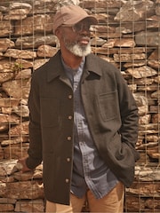 FatFace Dark Grey Wool Check Worker Jacket - Image 1 of 7