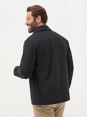 FatFace Dark Grey Wool Check Worker Jacket - Image 3 of 7