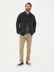 FatFace Dark Grey Wool Check Worker Jacket - Image 5 of 7