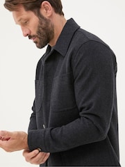 FatFace Dark Grey Wool Check Worker Jacket - Image 6 of 7