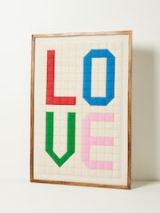 Oliver Bonas Multi Love Patchwork Framed Wall Art - Image 2 of 4
