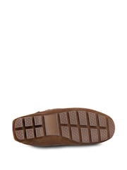 Totes Brown Mens Isotoner Real Suede With Closed Stitch Moccasin Slippers - Image 5 of 5