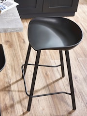 Julian Bowen Set of 2 Black Renzo Bar Stools - Image 2 of 6