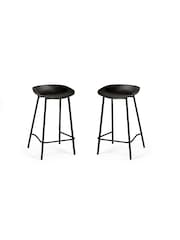 Julian Bowen Set of 2 Black Renzo Bar Stools - Image 3 of 6
