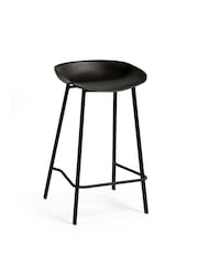 Julian Bowen Set of 2 Black Renzo Bar Stools - Image 4 of 6