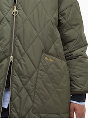 Barbour® Olive Green Rhea Longline Quilted Coat - Image 5 of 7