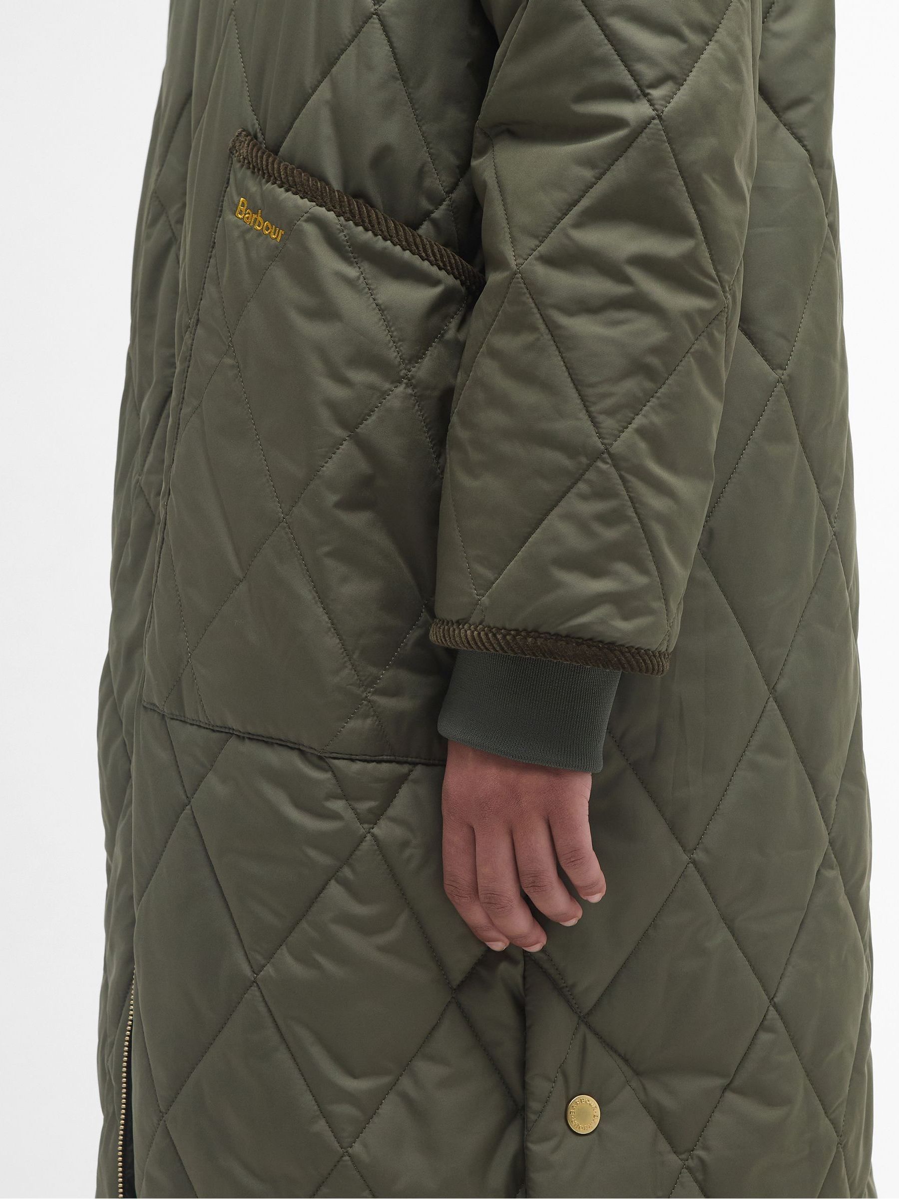 Buy Barbour® Olive Green Rhea Longline Quilted Coat from the