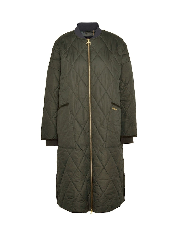 Barbour® Olive Green Rhea Longline Quilted Coat - Image 7 of 7