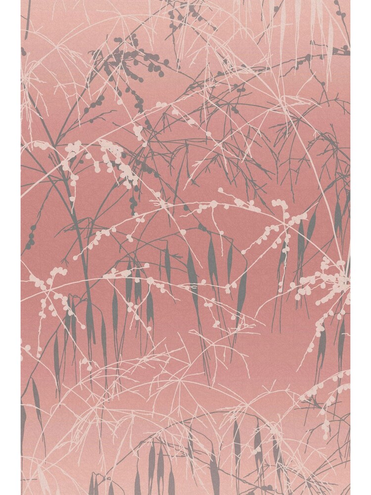 Clarissa Hulse Pink Meadow Grass Shell And Pewter Wallpaper - Image 2 of 3