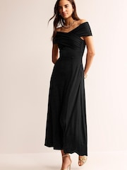 Boden Black Petite Bardot Jersey Maxi Dress - Image 1 of 5