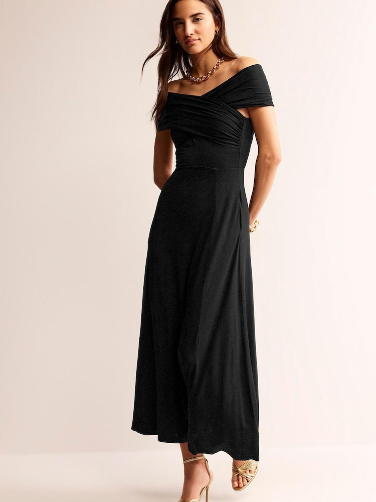 Boden Black Petite Bardot Jersey Maxi Dress - Image 1 of 5