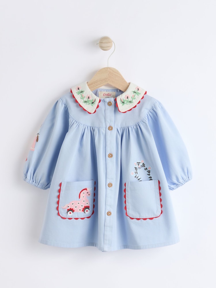 Cath Kidston Blue Floral Baby Woven 100% Cotton Dress - Image 1 of 6