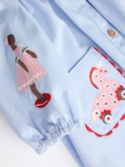 Cath Kidston Blue Floral Baby Woven 100% Cotton Dress - Image 6 of 6