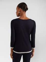Hobbs Blue Delaney Stripe Top - Image 2 of 4