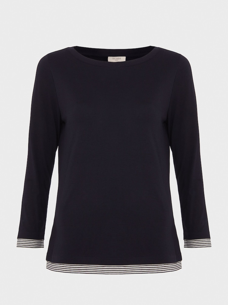 Hobbs Blue Delaney Stripe Top - Image 4 of 4 Hobbs Blue Delaney Stripe Top - Image 4 of 4