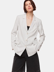 Whistles White Petite Stripe Luna Blazer - Image 1 of 5