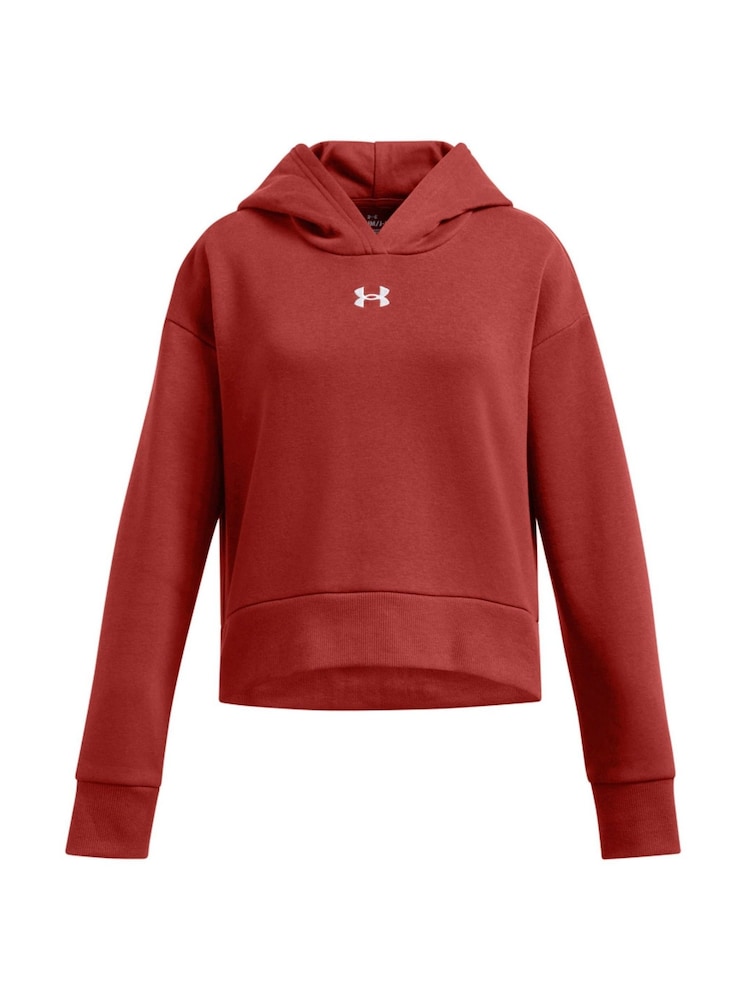 Under Armour Orange Rival Fleece Crop Hoodie - Image 1 of 3