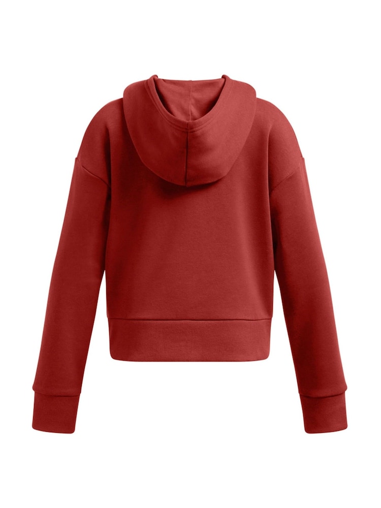 Under Armour Orange Rival Fleece Crop Hoodie - Image 2 of 3