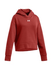 Under Armour Orange Rival Fleece Crop Hoodie - Image 3 of 3