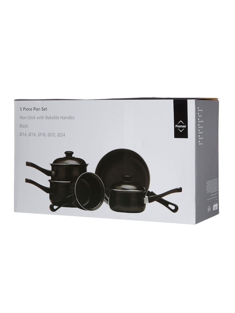 Essentials by Premier Black Cookware Set of 5 - Image 6 of 6