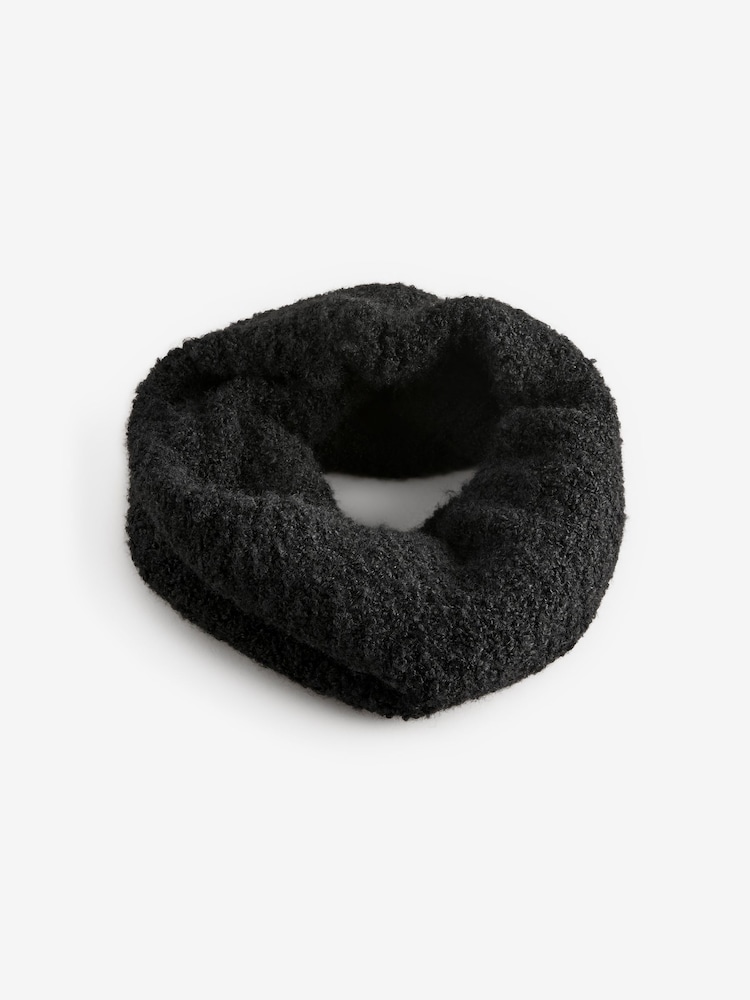 Black Boucle Textured Snood - Image 2 of 4 Black Boucle Textured Snood - Image 2 of 4