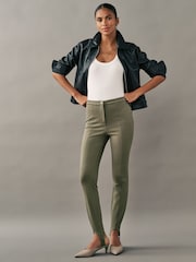 Khaki Green Ponte Stirrup Leggings - Image 1 of 7