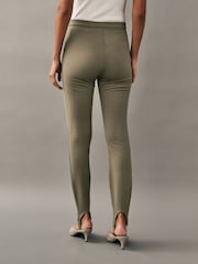 Khaki Green Ponte Stirrup Leggings - Image 3 of 7