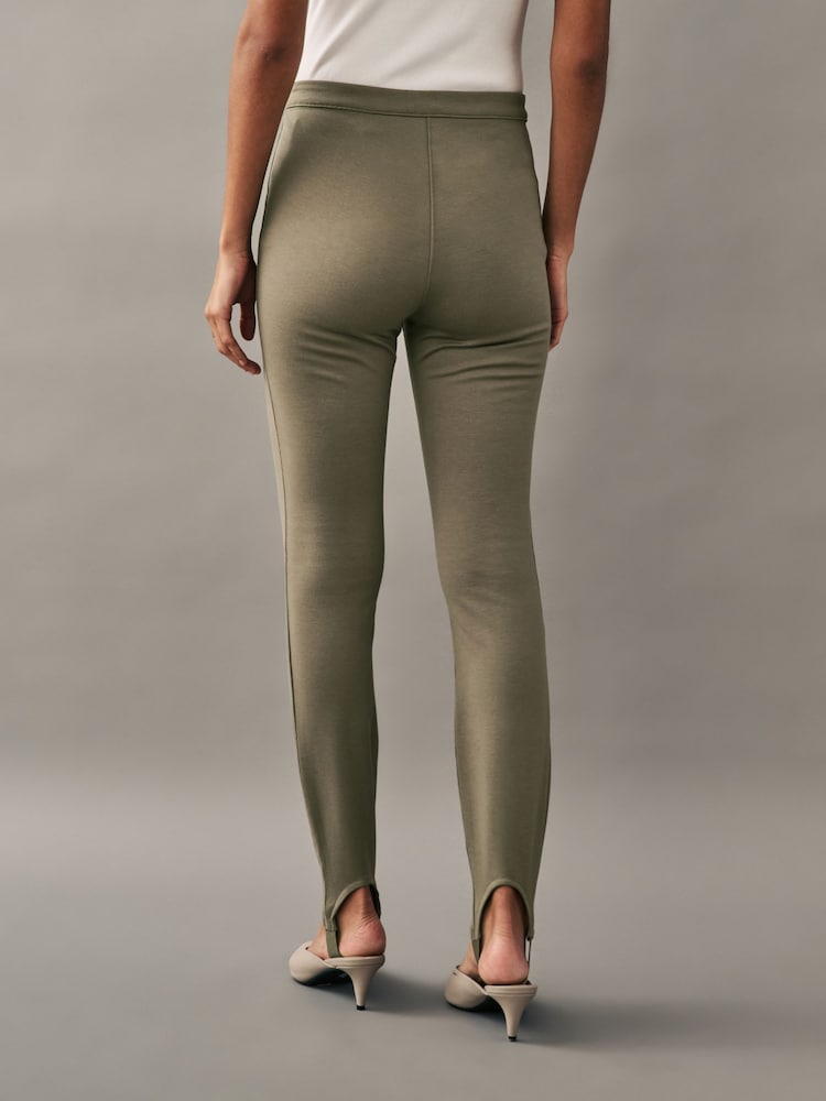 Buy Khaki Green Ponte Stirrup Leggings from the Next UK online shop