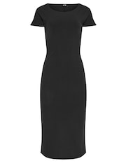 črna - Long Tall Sally Flutter Sleeve globok okrogel izrez; z globokim okroglim izrezom obleka - Slika 5 iz 5
