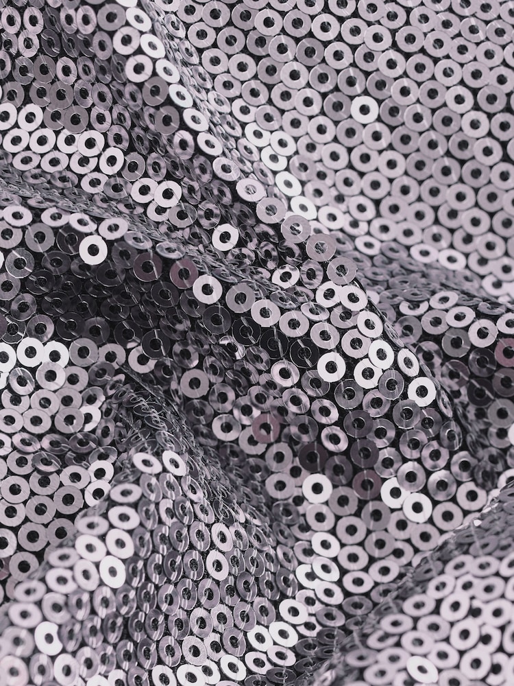 Pewter Grey Sequin Slim Trousers - Image 7 of 7