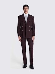 MOSS Port Red Tailored Fit Flannel Jacket - Image 3 of 5