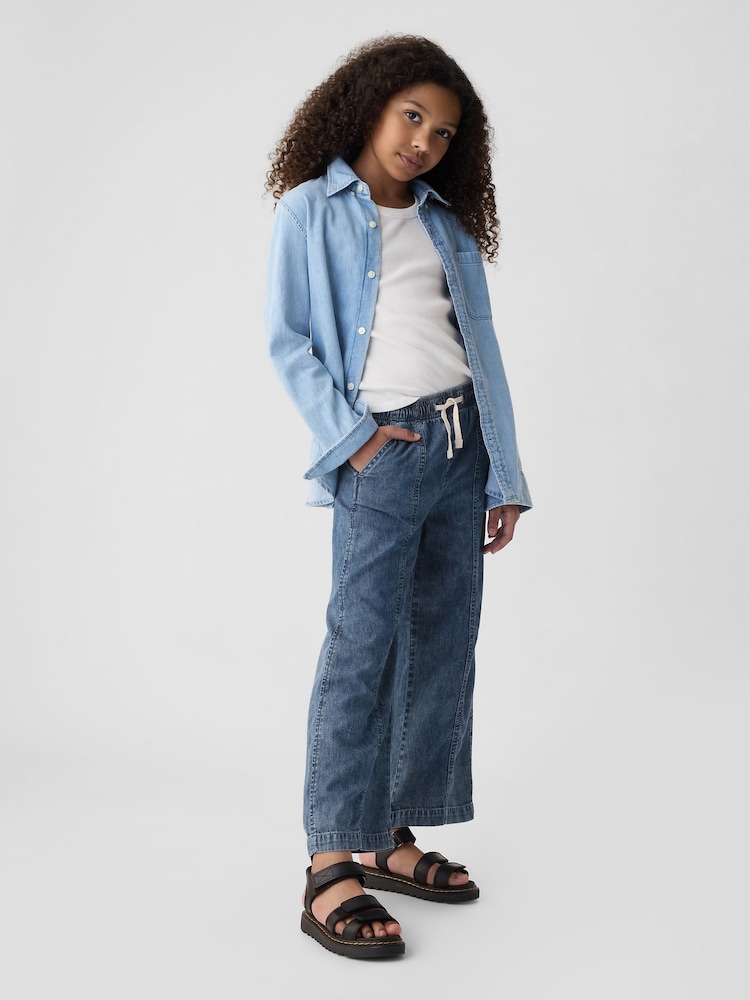 Gap Blue Pull On Wide Leg Jeans (4-13yrs) - Image 1 of 6