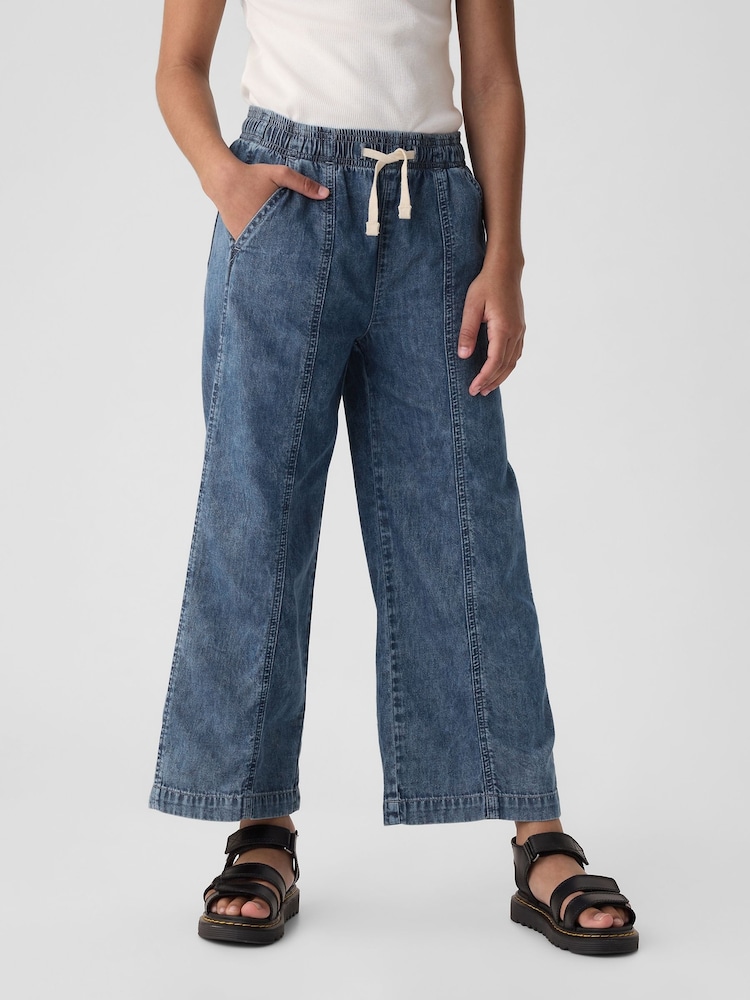 Gap Blue Pull On Wide Leg Jeans (4-13yrs) - Image 2 of 6