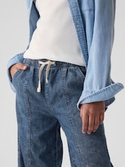 Gap Blue Pull On Wide Leg Jeans (4-13yrs) - Image 4 of 6