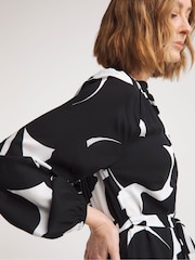 JD Williams Black Printed Belted Kaftan Dress - Image 4 of 4