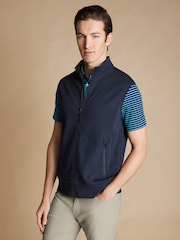 Charles Tyrwhitt Blue 100% Cotton Sleeveless Performance Gilet - Image 1 of 7