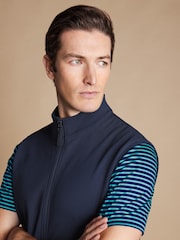 Charles Tyrwhitt Blue 100% Cotton Sleeveless Performance Gilet - Image 3 of 7