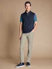 Charles Tyrwhitt Blue 100% Cotton Sleeveless Performance Gilet - Image 4 of 7